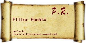 Piller Renátó névjegykártya
